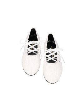 back of the moon Jacquard Strap 3cm Heel Pumps [Beige]