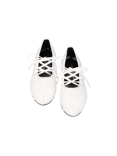 back of the moon Jacquard Strap 3cm Heel Pumps [Beige]
