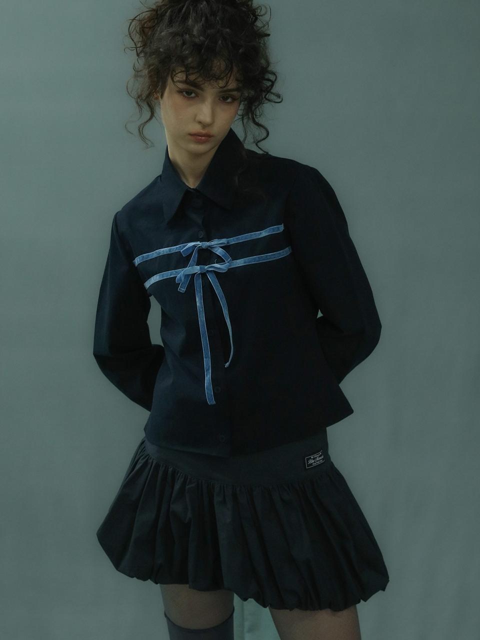 BadBlue Double Velvet Ties Shirt Navy