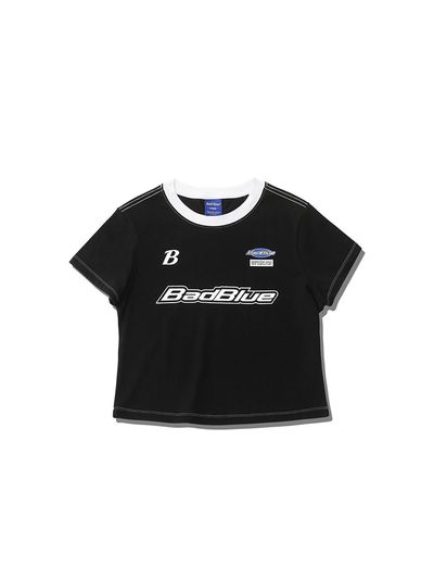 BadBlue Racing Crop Tee Black