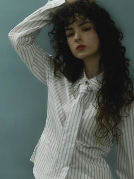 BadBlue Stripe Lace Tie Shirt