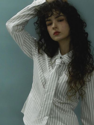 BadBlue Stripe Lace Tie Shirt