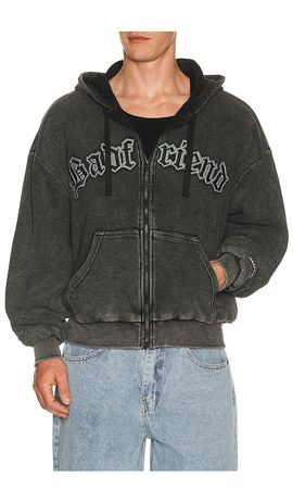 Badfriend Badfriend Waffle Knit Full Zip Hoodie