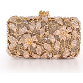 BADGLEY MISCHKA BADGLEY MISCHKA Adelaide Floral Vine Pearl and Crystal Beaded Minaudiere
