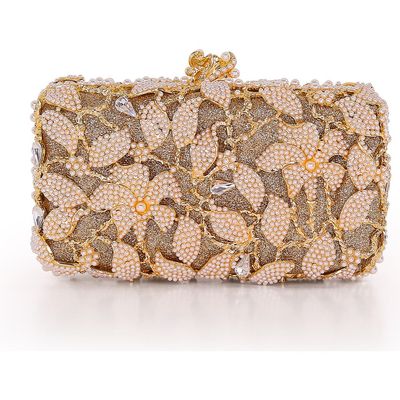 BADGLEY MISCHKA BADGLEY MISCHKA Adelaide Floral Vine Pearl and Crystal Beaded Minaudiere