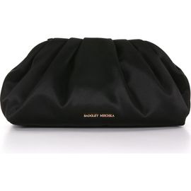 BADGLEY MISCHKA BADGLEY MISCHKA Audrey Silk Satin Zipper Top Pouch Clutch
