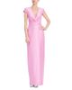 Badgley Mischka Badgley Mischka Cap Sleeve Pleated Waist Gown - 1