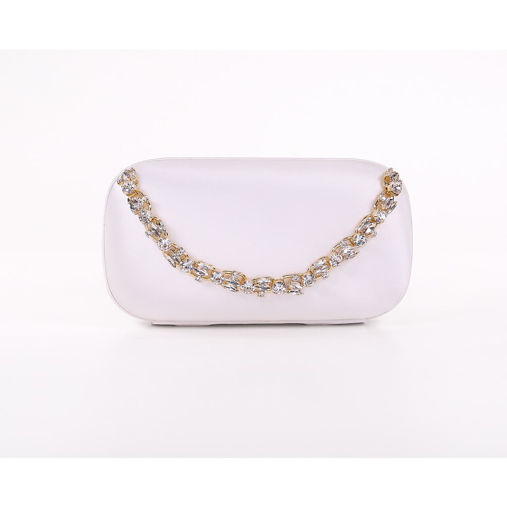 BADGLEY MISCHKA BADGLEY MISCHKA Celestine Satin Minaudiere with Crystal Necklace Handslip