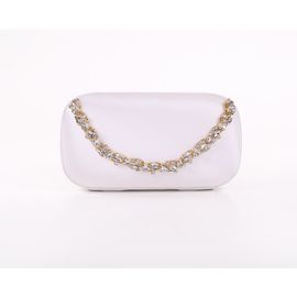 BADGLEY MISCHKA BADGLEY MISCHKA Celestine Satin Minaudiere with Crystal Necklace Handslip
