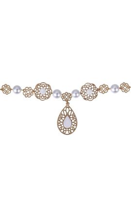 BADGLEY MISCHKA BADGLEY MISCHKA Filigree Teardrop Pendant Frontal Necklace