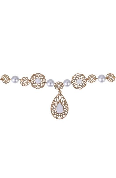 BADGLEY MISCHKA BADGLEY MISCHKA Filigree Teardrop Pendant Frontal Necklace