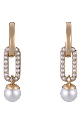 BADGLEY MISCHKA BADGLEY MISCHKA Imitation Pearl Link Drop Earrings