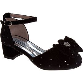 BADGLEY MISCHKA BADGLEY MISCHKA Kids' Velvet Bow Block Heel Pump