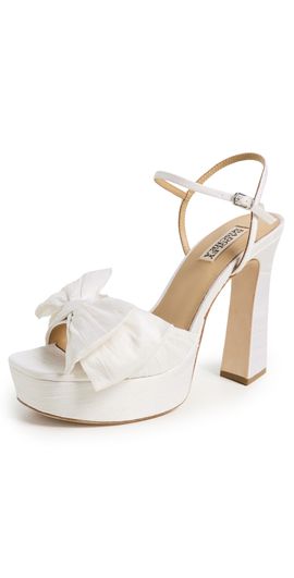 Badgley Mischka Badgley Mischka Olivia Platform Heels White Silk