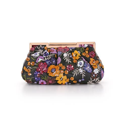 BADGLEY MISCHKA BADGLEY MISCHKA Rosalin Floral Sequin Beaded Pouch Clutch