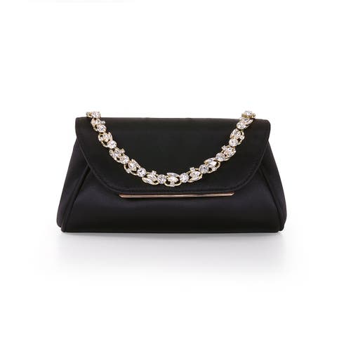 BADGLEY MISCHKA BADGLEY MISCHKA Seraphina Satin Clutch with Crystal Necklace Handslip