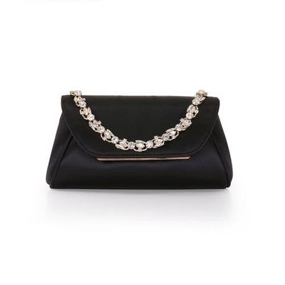 BADGLEY MISCHKA BADGLEY MISCHKA Seraphina Satin Clutch with Crystal Necklace Handslip
