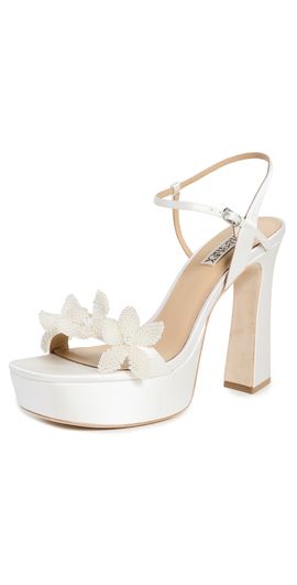Badgley Mischka Badgley Mischka Wicket Platform Heels White Satin
