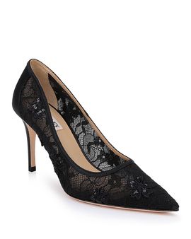 Badgley Mischka Badgley Mischka Women's Rania Satin & Lace High Heel Pumps