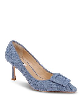 Badgley Mischka Badgley Mischka Women's Yanet Woven Denim Mid Heel Pumps
