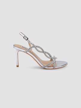Badgley Mischka Badgley Mischka Women's Yulissa 80MM Embellished Leather Slingback Sandals