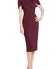 Badgley Mischka Collection Badgley Mischka Collection Faux Cape Cocktail Midi Dress - 1