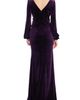 Badgley Mischka Collection Badgley Mischka Collection Floral Appliquéd Stretch Velvet Gown - 2