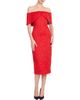 Badgley Mischka Collection Badgley Mischka Collection Floral Embossed Off the Shoulder Scuba Midi Dress - 1