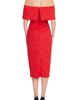 Badgley Mischka Collection Badgley Mischka Collection Floral Embossed Off the Shoulder Scuba Midi Dress - 2