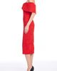 Badgley Mischka Collection Badgley Mischka Collection Floral Embossed Off the Shoulder Scuba Midi Dress - 3