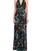 Badgley Mischka Collection Badgley Mischka Collection Floral Plunge Neck Georgette Gown - 1