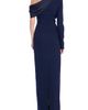 Badgley Mischka Collection Badgley Mischka Collection One-Shoulder Drape Neck Stretch Mikado Gown - 2