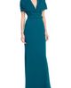 Badgley Mischka Collection Badgley Mischka Collection Pleated Shoulder Overlay Gown - 1