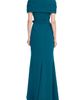 Badgley Mischka Collection Badgley Mischka Collection Pleated Shoulder Overlay Gown - 2