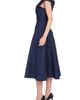 Badgley Mischka Collection Badgley Mischka Collection Portrait Collar Jacquard Midi Cocktail Dress - 3