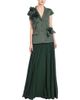 Badgley Mischka Collection Badgley Mischka Collection Rosette Scuba & Pleated Georgette Gown - 1