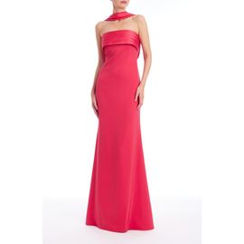 Badgley Mischka Collection Badgley Mischka Collection Scarf Detail Strapless Gown