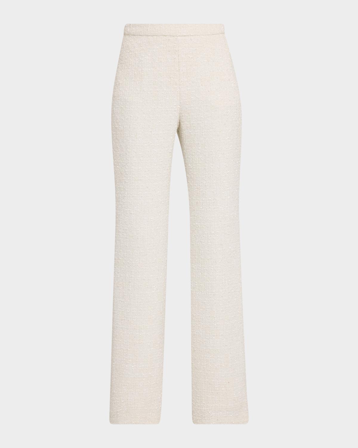 Badgley Mischka Collection Boucle Tweed Bootcut Pants