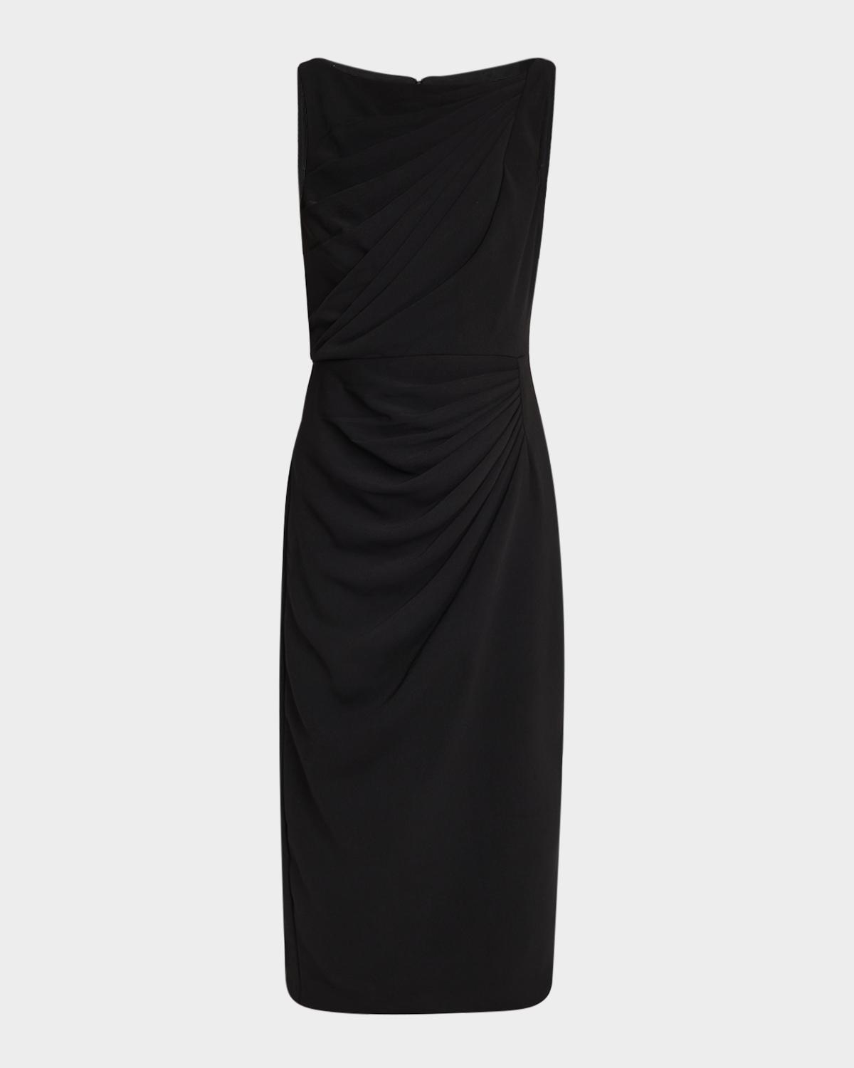 Badgley Mischka Collection Sleeveless Draped Midi Dress