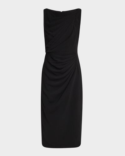 Badgley Mischka Collection Sleeveless Draped Midi Dress