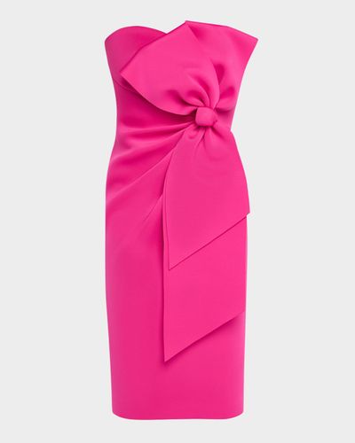 Badgley Mischka Collection Strapless Bow-Front Bodycon Dress