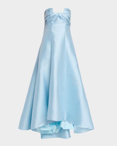 Badgley Mischka Collection Strapless High-Low Pique Gown