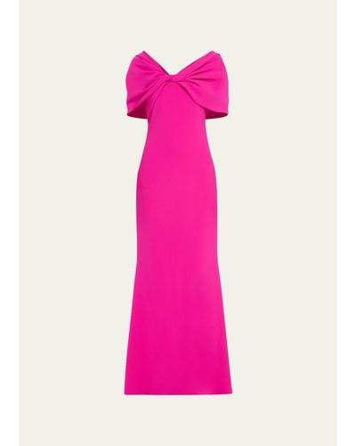 Badgley Mischka Collection Twist-Front Trumpet Gown