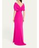 Badgley Mischka Collection Twist-Front Trumpet Gown - 3