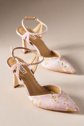 Badgley Mischka Destinee Jaquard Ankle-Strap Heels