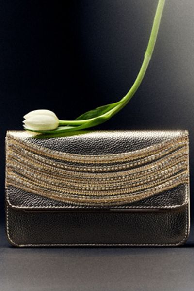 Badgley Mischka Jewel Badgley Mischka Draped Fringe Clutch