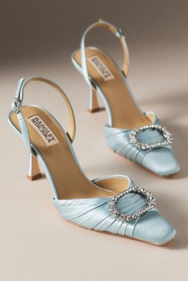 Badgley Mischka Octaviah Pleated Slingback Pumps