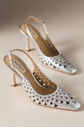 Badgley Mischka Onna Leather Slingback Pumps