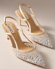 Badgley Mischka Reem Crystal Slingback Kitten Heels - 1