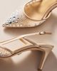 Badgley Mischka Reem Crystal Slingback Kitten Heels - 2
